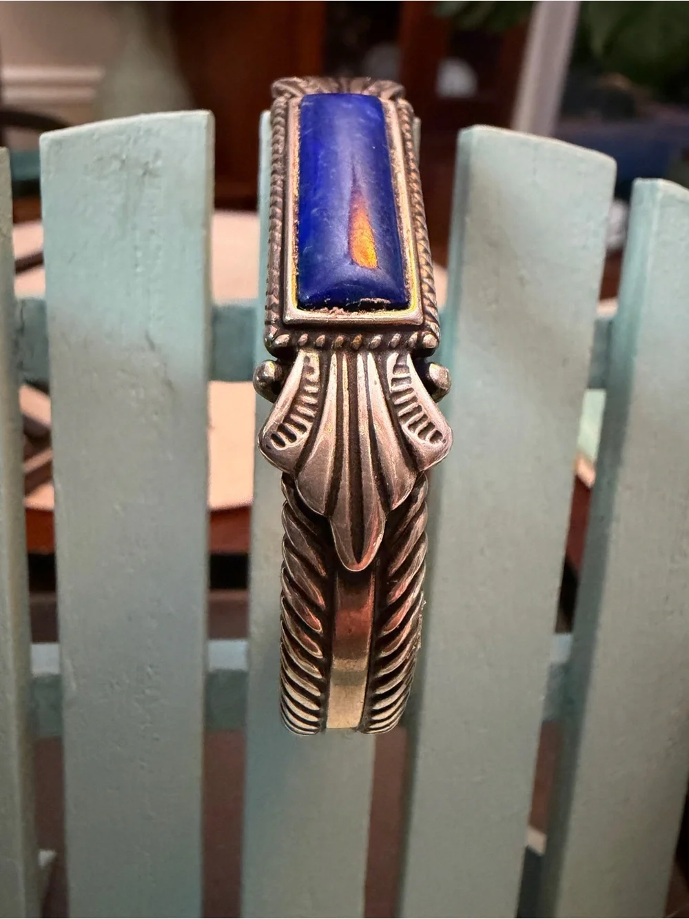Carolyn Pollack Silver Bracelet with Lapis Blue Stone